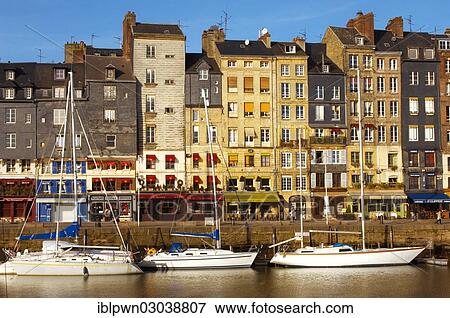 Stock Photo - "Yachts in the harbour, Honfleur, Normandy, France, Europe". Fotosearch