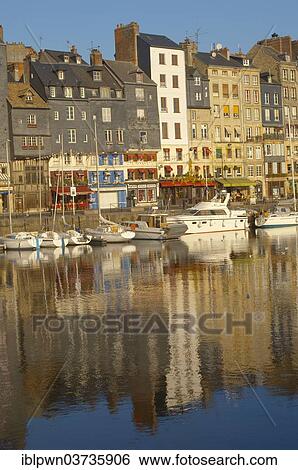 Stock Photograph - "Yachts in the harbour, Honfleur, Normandy, France, Europe". Fotosearch
