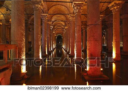 "Yerebatan Cistern, Basilica Cistern or Yerebatan Sarnici, Sultanahmet, Istanbul, european side, Turkey, Europe, Asia" View Large Photo Image Stock Photo - "Yerebatan Cistern, Basilica Cistern or Yerebatan Sarnici, Sultanahmet, Istanbul, european side, Turkey, Europe, Asia". Fotosearch