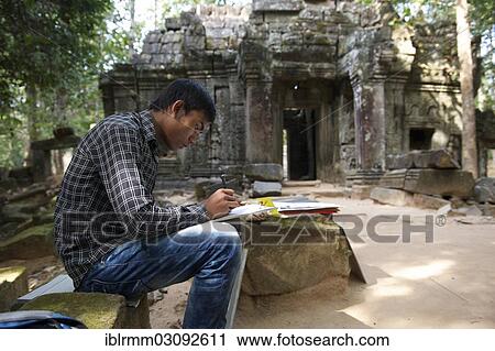 "Young artist drawing pictures of Ta Som, Ta Som, Siem Reap, Siem Reap Province, Cambodia, Asia" View Large Photo Image Stock Image - "Young artist drawing pictures of Ta Som, Ta Som, Siem Reap, Siem Reap Province, Cambodia, Asia". Fotosearch
