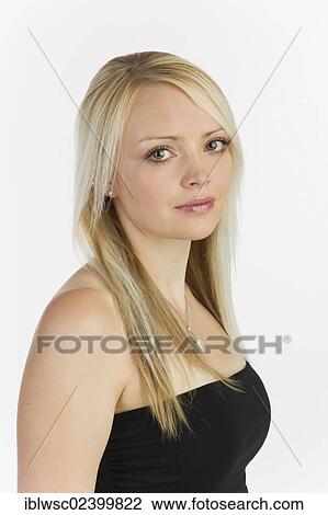 Stock Image - "Young blonde woman, portrait". Fotosearch