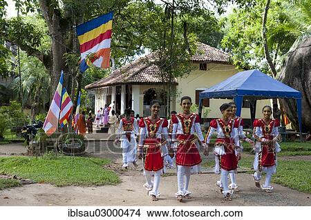 Picture - "Young dancers, Buddhist Pilikuttuwa Temple, Pilikuttuwa, Sri Lanka, Asia". Fotosearch