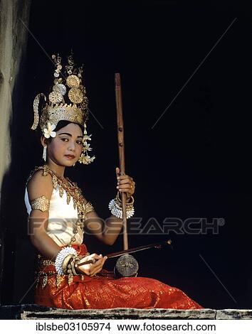 "Young musician, traditional costume, Apsara dancer, Angkor Region, Cambodia, Asia" View Large Photo Image Picture - "Young musician, traditional costume, Apsara dancer, Angkor Region, Cambodia, Asia". Fotosearch