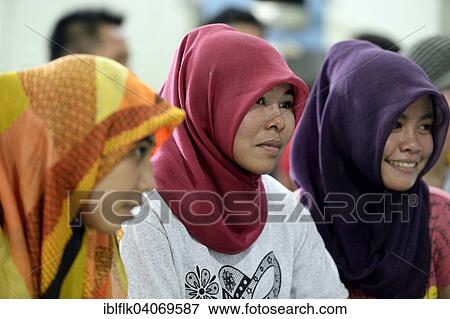 "Young Muslim women with headscarves, Gampong Nusa, Aceh province, Indonesia, Asia" View Large Photo Image Stock Photo - "Young Muslim women with headscarves, Gampong Nusa, Aceh province, Indonesia, Asia". Fotosearch
