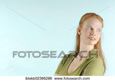 "Young red-haired woman, portrait" View Large Photo Image Stock Photograph - "Young red-haired woman, portrait". Fotosearch
