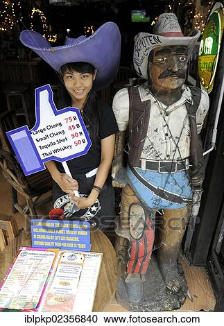 "Young woman doing advertising for drinks at a special price, Chiang Mai, Thailand, Asia" View Large Photo Image Stock Image - "Young woman doing advertising for drinks at a special price, Chiang Mai, Thailand, Asia". Fotosearch