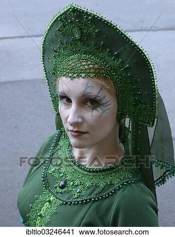 "Young woman in scene clothes, inspired by Russian folklore, Wave-Gotik-Treffen, Leipzig, Saxony, Germany, Europe" View Large Photo Image Stock Image - "Young woman in scene clothes, inspired by Russian folklore, Wave-Gotik-Treffen, Leipzig, Saxony, Germany, Europe". Fotosearch