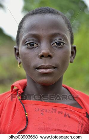 Stock Photo - "Young woman, portrait, Nkala, Bandundu Province, Democratic Republic of the Congo". Fotosearch