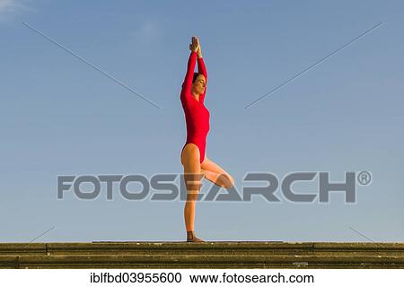 "Young woman practising Hatha yoga, outdoors, showing the pose Vrikshasana, Tree" View Large Photo Image Stock Image - "Young woman practising Hatha yoga, outdoors, showing the pose Vrikshasana, Tree". Fotosearch