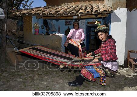 "Young woman weaving traditional cloth at the loom, Quispillacta, Ayacucho, Peru, South America" View Large Photo Image Stock Photo - "Young woman weaving traditional cloth at the loom, Quispillacta, Ayacucho, Peru, South America". Fotosearch