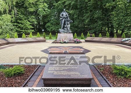 Stock Photography - "Young woman with a two-way radio set and an armed soldier, monument to the Russian intelligence members, World War II memorial, built in 2013, Leningradskij rajon, Kaliningrad, Kaliningrad Oblast, Russia, Europe". Fotosearch