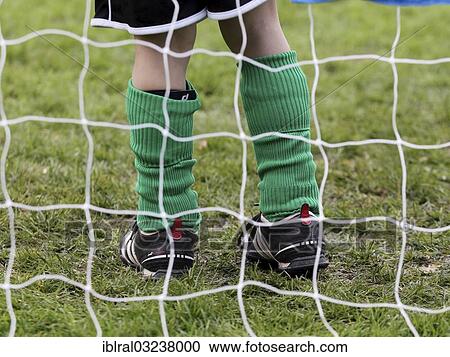 Stock Image - "Youth team goalkeeper standing in goal, football, Oberstenfeld, Baden-Wurttemberg, Germany, Europe". Fotosearch