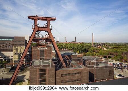 "Zeche Zollverein, former coal mine, UNESCO World Heritage Site, winding tower, double headframe of Shaft 12, Essen, North Rhine-Westphalia, Germany, Europe" View Large Photo Image Picture - "Zeche Zollverein, former coal mine, UNESCO World Heritage Site, winding tower, double headframe of Shaft 12, Essen, North Rhine-Westphalia, Germany, Europe". Fotosearch