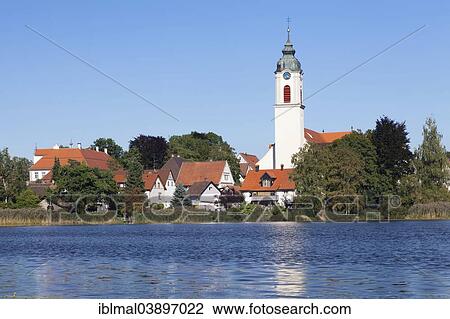 "Zellersee lake and the Parish Church of St. Gallus and Ulrich, Kisslegg, Upper Swabia, Baden-Wurttemberg, Germany, Europe" View Large Photo Image Stock Image - "Zellersee lake and the Parish Church of St. Gallus and Ulrich, Kisslegg, Upper Swabia, Baden-Wurttemberg, Germany, Europe". Fotosearch