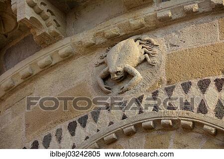 Stock Photography - "Zodiac sign, Roman church of Saint-Austremoine d'Issoire, Issoire, Auvergne, France, Europe". Fotosearch