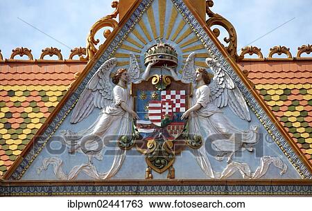 "Zsolnay ornament on the Posta, Post Office, Pecs, Pecs2010 Capital of Culture, Hungary, Europe" View Large Photo Image Stock Image - "Zsolnay ornament on the Posta, Post Office, Pecs, Pecs2010 Capital of Culture, Hungary, Europe". Fotosearch