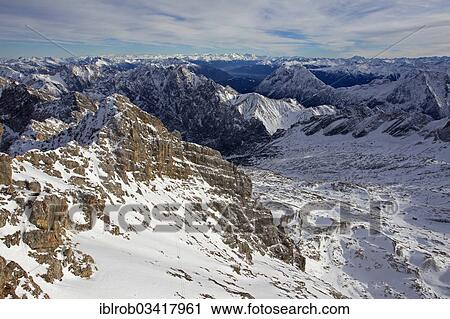 Stock Image - "Zugspitzplatt plateau, Zugspitze Mountain, Wetterstein Mountains, Alps, Garmisch-Partenkirchen, Upper Bavaria, Bavaria, Germany, Europe". Fotosearch