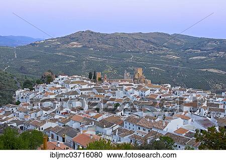 Stock Image - "Zuheros castle and village, Sierras Subbeticas, Zuheros, Cordoba province, Andalusia, Spain, Europe". Fotosearch