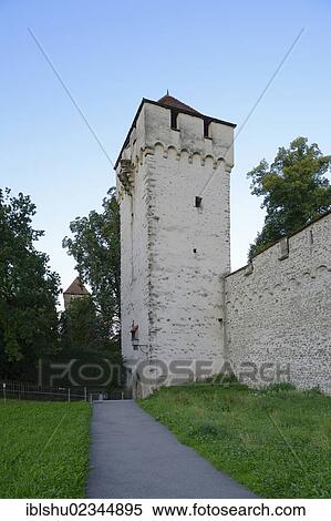 Stock Photography - "Zytturm tower, clock tower, one of the Nine Towers of Lucerne, Switzerland, Europe". Fotosearch