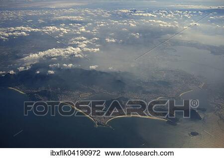 Aerial view with beaches and city center, Rio de Janeiro, Brazil, South America View Large Photo Image Stock Image - Aerial view with beaches and city center, Rio de Janeiro, Brazil, South America. Fotosearch