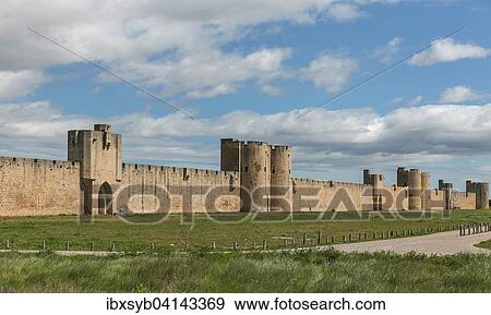 Aigues-Mortes city wall, Languedoc-Roussillon, France, Europe View Large Photo Image Stock Photo - Aigues-Mortes city wall, Languedoc-Roussillon, France, Europe. Fotosearch
