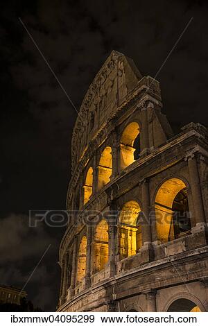 Amphitheater Colosseum at night, Rome, Lazio, Italy, Europe View Large Photo Image Stock Photo - Amphitheater Colosseum at night, Rome, Lazio, Italy, Europe. Fotosearch