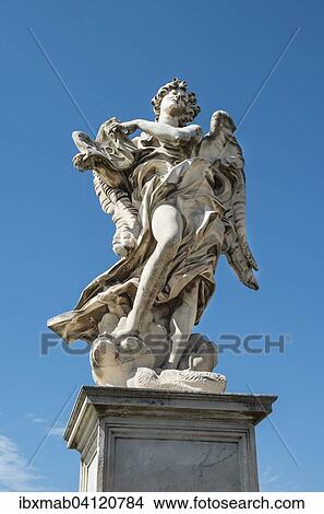 Picture - Angel statue on the Ponte Sant'Angelo, Rome, Lazio, Italy, Europe. Fotosearch