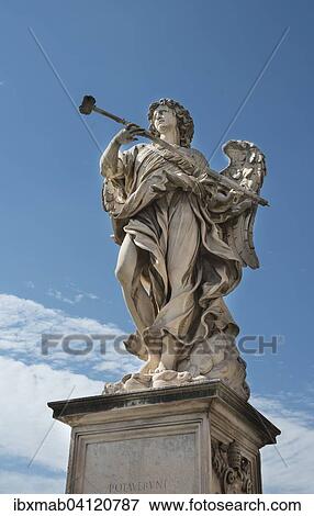 Stock Photo - Angel statue on the Ponte Sant'Angelo, Rome, Lazio, Italy, Europe. Fotosearch