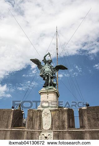 Stock Image - Angels, Mausoleum of Hadrian or Castel Sant'Angelo, Rome, Lazio, Italy, Europe. Fotosearch
