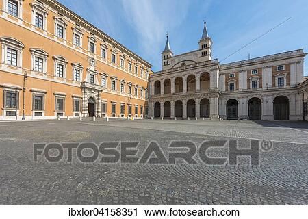 Stock Image - Archbasilica St. John Lateran, Rome, Lazio, Italy, Europe. Fotosearch