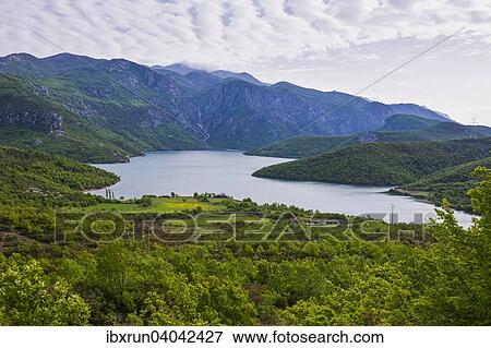 Artifical lake Koman, Balkan, Albania, Europe View Large Photo Image Stock Photo - Artifical lake Koman, Balkan, Albania, Europe. Fotosearch