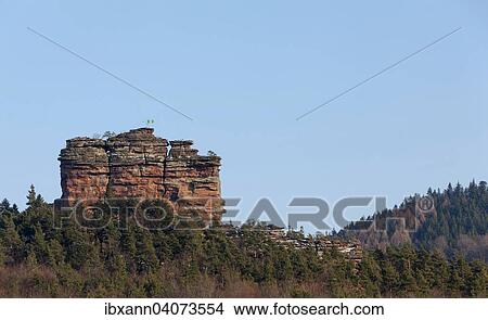 Picture - Asselstein rock pinnacle, Palatinate Forest Nature Park, near Annweiler, Rhineland-Palatinate, Germany, Europe. Fotosearch