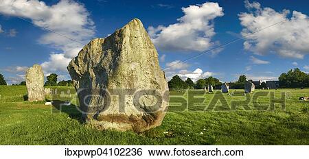 Stock Photograph - Avebury Neolithic standing stone circle, UNESCO World Heritage Site, Avebury, Wiltshire, England, United Kingdom, Europe. Fotosearch