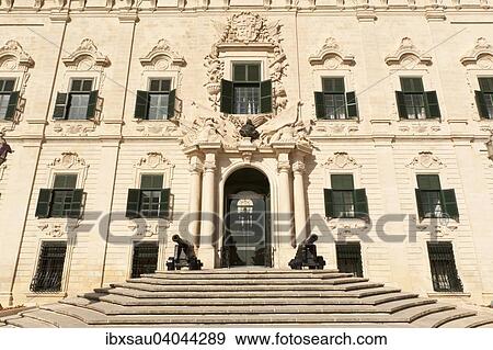 Baroque facade, historical Auberge de Castille et Leon, today the Maltese Prime Minister's office, historic centre, Valletta, Malta, Europe View Large Photo Image Stock Photo - Baroque facade, historical Auberge de Castille et Leon, today the Maltese Prime Minister's office, historic centre, Valletta, Malta, Europe. Fotosearch