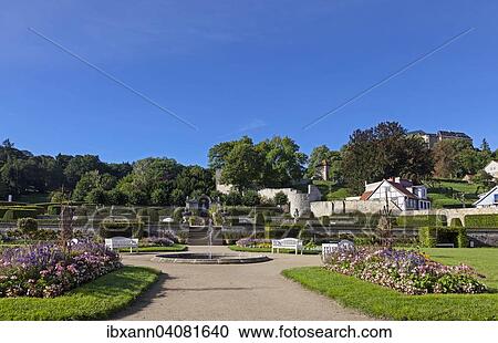 Baroque gardens, Grosses Schloss Blankenburg, Blankenburg Castle at the back, Blankenburg, Harz, Saxony-Anhalt, Germany, Europe View Large Photo Image Stock Image - Baroque gardens, Grosses Schloss Blankenburg, Blankenburg Castle at the back, Blankenburg, Harz, Saxony-Anhalt, Germany, Europe. Fotosearch