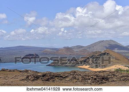 Bartolome Island, views of the western peninsula towards Santiago Island, also San Salvador Island, Galapagos Province, Galapagos Islands, Ecuador, South America View Large Photo Image Stock Photo - Bartolome Island, views of the western peninsula towards Santiago Island, also San Salvador Island, Galapagos Province, Galapagos Islands, Ecuador, South America. Fotosearch