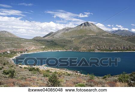 Stock Photo - Bay of Limeni, Neo Itilo, Mani Peninsula, Peloponnese, Greece, Europe. Fotosearch