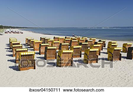 Beach chairs on the sandy beach, Binz, Rugen, Mecklenburg-Western Pomerania, Germany, Europe View Large Photo Image Stock Image - Beach chairs on the sandy beach, Binz, Rugen, Mecklenburg-Western Pomerania, Germany, Europe. Fotosearch