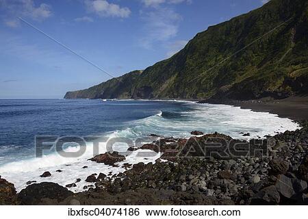 Beach of Porto da Faja, Baja da Ribeira das Cabras, Praia do Norte, Faial, Azores, Portugal, Europe View Large Photo Image Stock Photograph - Beach of Porto da Faja, Baja da Ribeira das Cabras, Praia do Norte, Faial, Azores, Portugal, Europe. Fotosearch