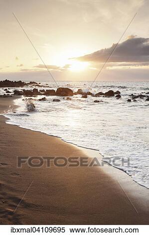 Stock Photography - Beach Playa des Ingles, La Playa in Valle Gran Rey, La Gomera, Canary Islands, Spain, Europe. Fotosearch