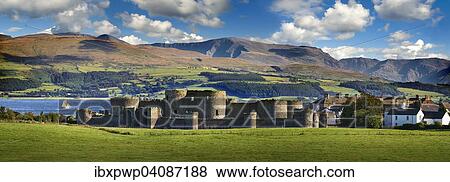 Stock Photo - Beaumaris Castle, 1284, UNESCO World Heritage Site, Beaumaris, Anglesey Island, Wales, United Kingdom, Europe. Fotosearch