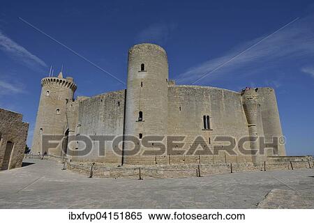 Bellver Castle, Palma de Mallorca, Majorca, Balearic Islands, Spain, Europe View Large Photo Image Stock Photography - Bellver Castle, Palma de Mallorca, Majorca, Balearic Islands, Spain, Europe. Fotosearch