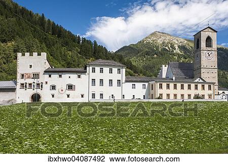 Benedictine Abbey of St. John, 8th century, UNESCO World Heritage Site, Mustair, Graubunden, Switzerland, Europe View Large Photo Image Stock Image - Benedictine Abbey of St. John, 8th century, UNESCO World Heritage Site, Mustair, Graubunden, Switzerland, Europe. Fotosearch