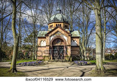 Bergner's Mausoleum, grave chapel for the founder of Bergedorf iron works, Wilhelm Bergner, old cemetery, Lohbrugge, Hamburg, Germany, Europe View Large Photo Image Stock Photo - Bergner's Mausoleum, grave chapel for the founder of Bergedorf iron works, Wilhelm Bergner, old cemetery, Lohbrugge, Hamburg, Germany, Europe. Fotosearch
