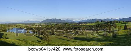 Stock Image - Bichelbauernfilz Nature Reserve with lake Schwaigsee, near Wildsteig, Upper Bavaria, Bavaria, Germany, Europe. Fotosearch