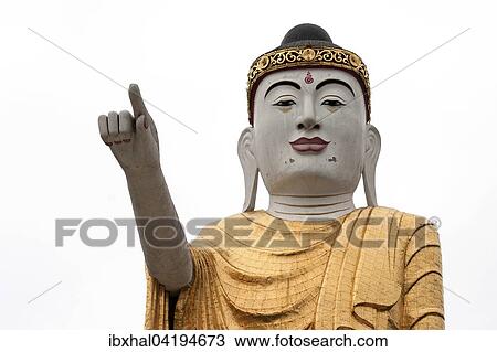 Stock Image - Big Buddha Statue, Kyaing Tong, Shan State Golden Triangle, Myanmar, Asia. Fotosearch