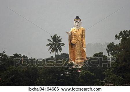 Big Buddha Statue, Kyaing Tong, Shan State Golden Triangle, Myanmar, Asia View Large Photo Image Stock Photograph - Big Buddha Statue, Kyaing Tong, Shan State Golden Triangle, Myanmar, Asia. Fotosearch