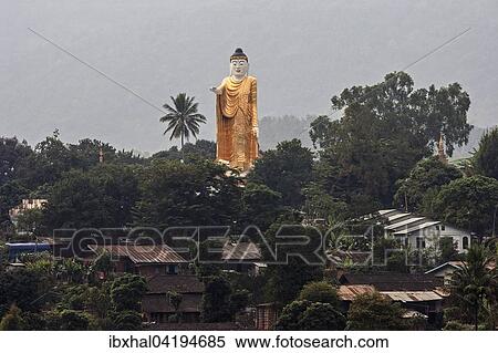 Big Buddha Statue, Kyaing Tong, Shan State Golden Triangle, Myanmar, Asia View Large Photo Image Stock Photography - Big Buddha Statue, Kyaing Tong, Shan State Golden Triangle, Myanmar, Asia. Fotosearch