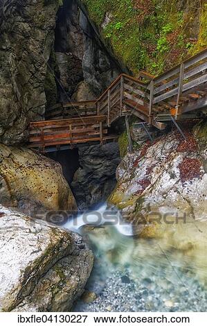 Boardwalk in the Seisenberg Gorge with Weissbach stream, near Lofer, Zell am See District, Salzburg State, Austria, Europe View Large Photo Image Stock Photo - Boardwalk in the Seisenberg Gorge with Weissbach stream, near Lofer, Zell am See District, Salzburg State, Austria, Europe. Fotosearch