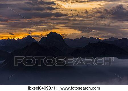 Bregenzerwald mountains with clouds below, morning, Au, Bregenz Forest, Vorarlberg, Austria, Europe View Large Photo Image Stock Image - Bregenzerwald mountains with clouds below, morning, Au, Bregenz Forest, Vorarlberg, Austria, Europe. Fotosearch